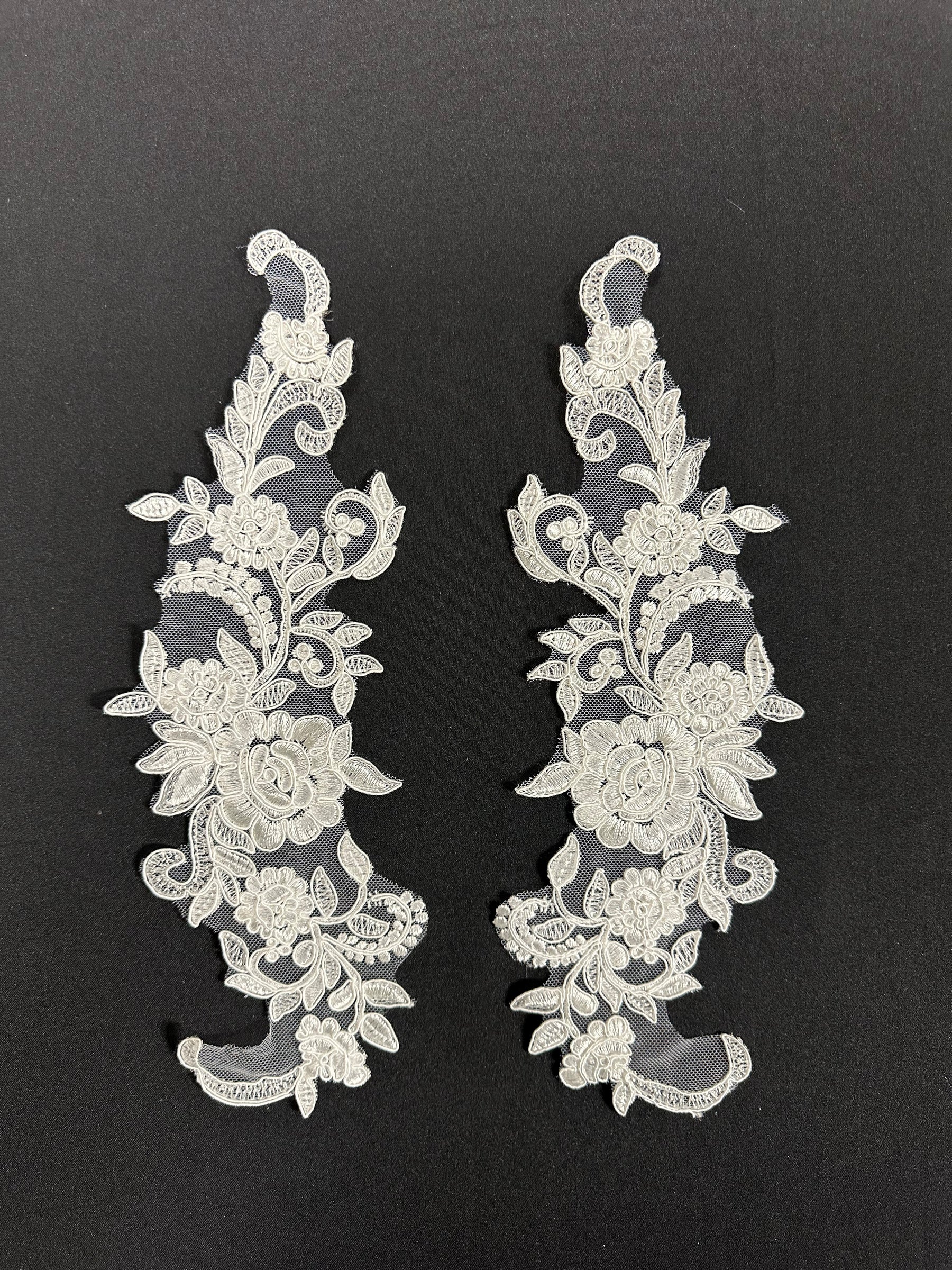 Ivory Embroidered Lace Appliques - Lupin