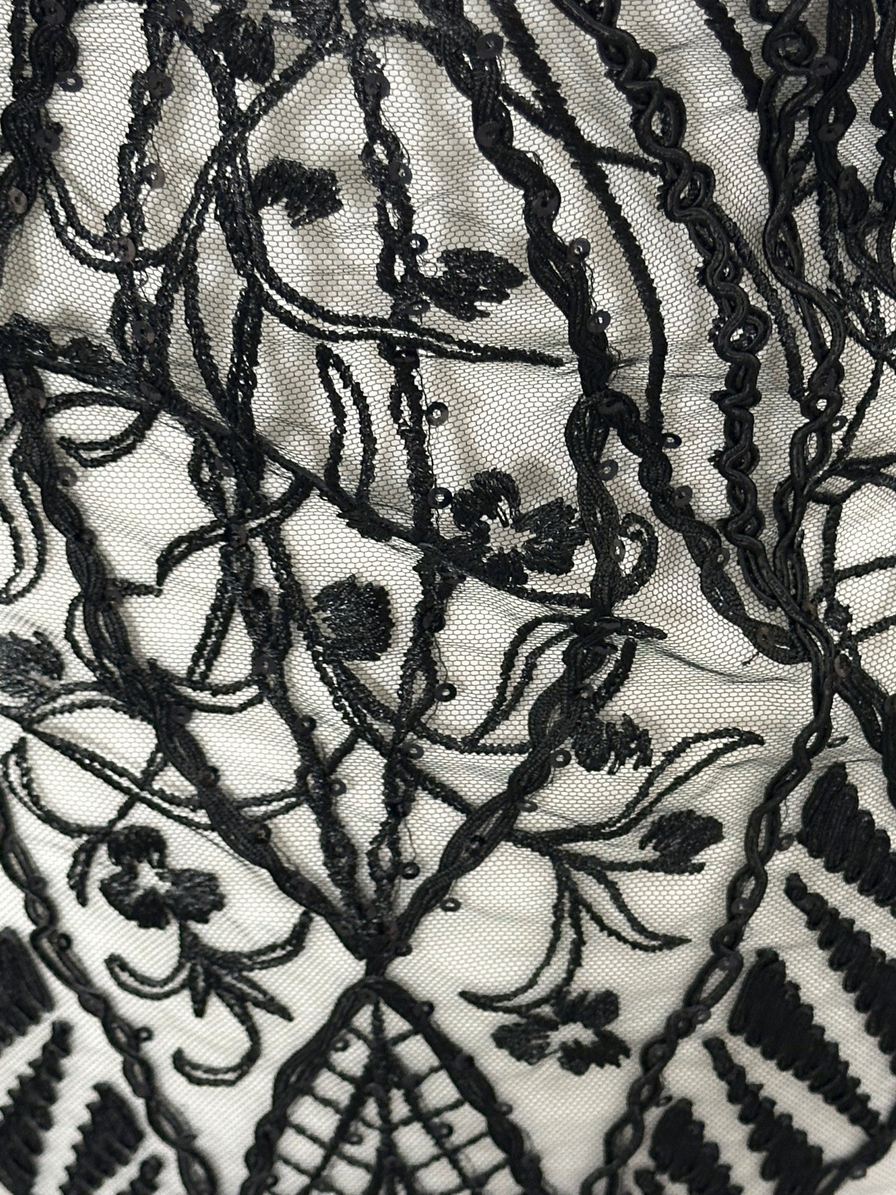 Black Embroidered Lace - Hortense