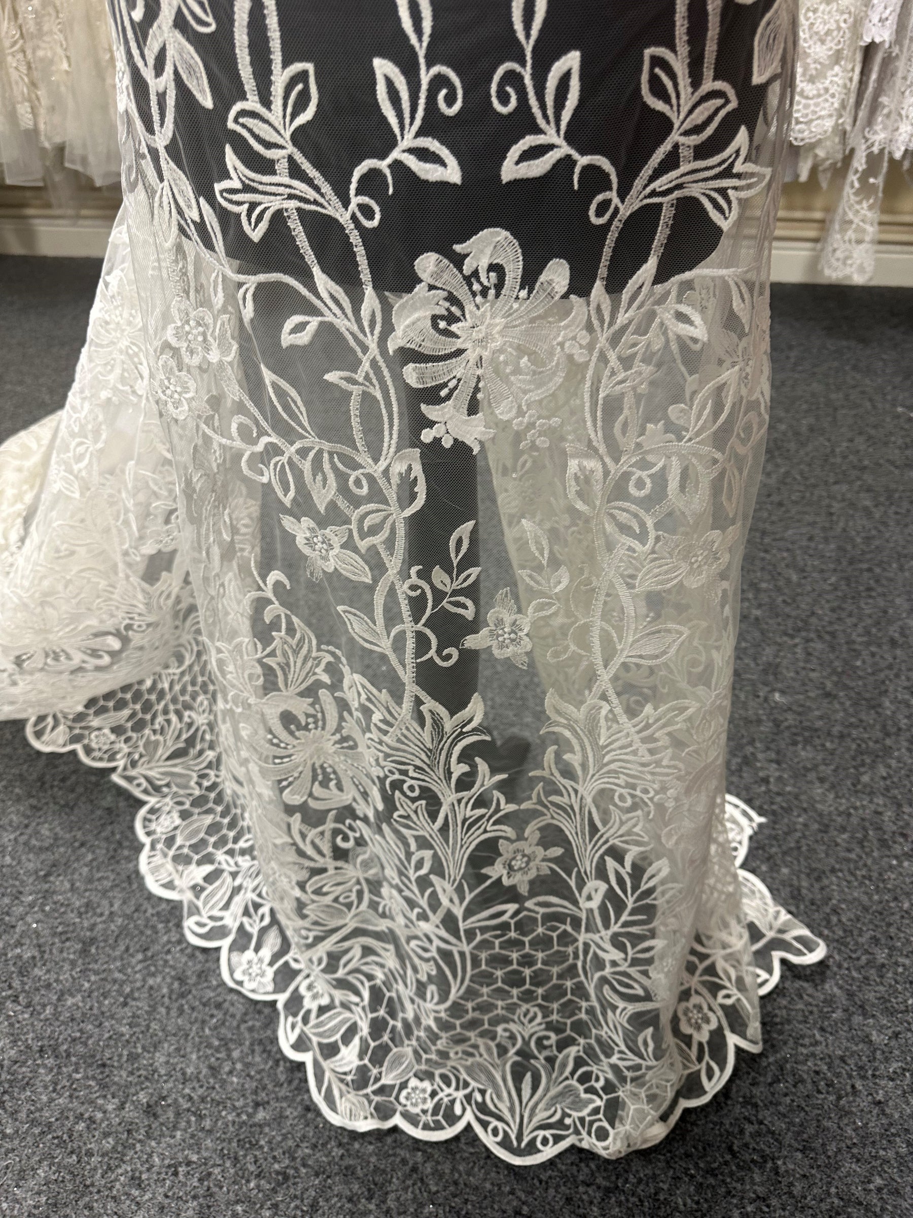 Ivory Embroidered Lace - Amina