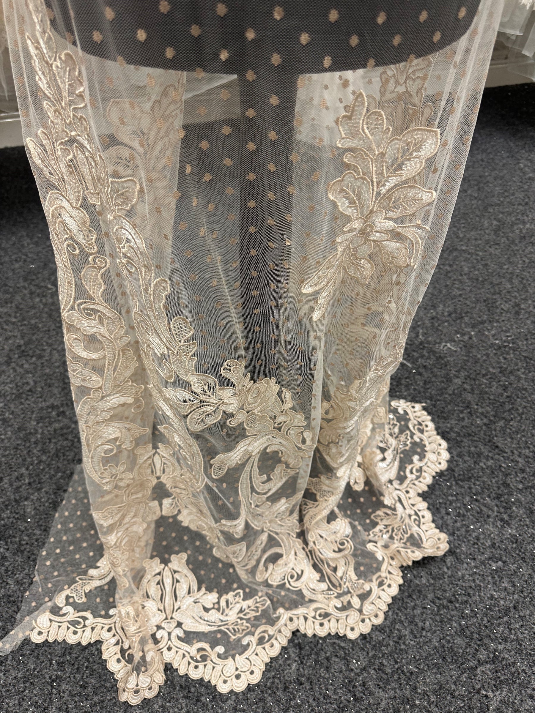 Champagne Embroidered Lace - Sandy