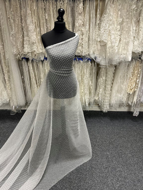 Ivory Polyester Fil Coupé Organza - Infatuation