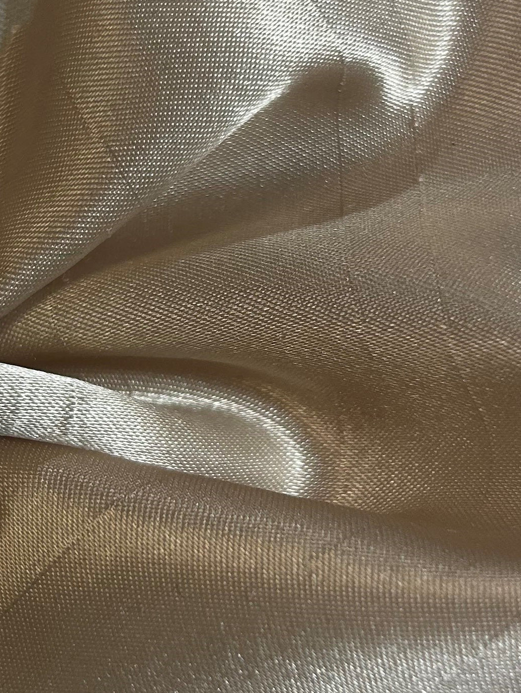 Champagne Polyester Satin Backed Dupion - Clarity