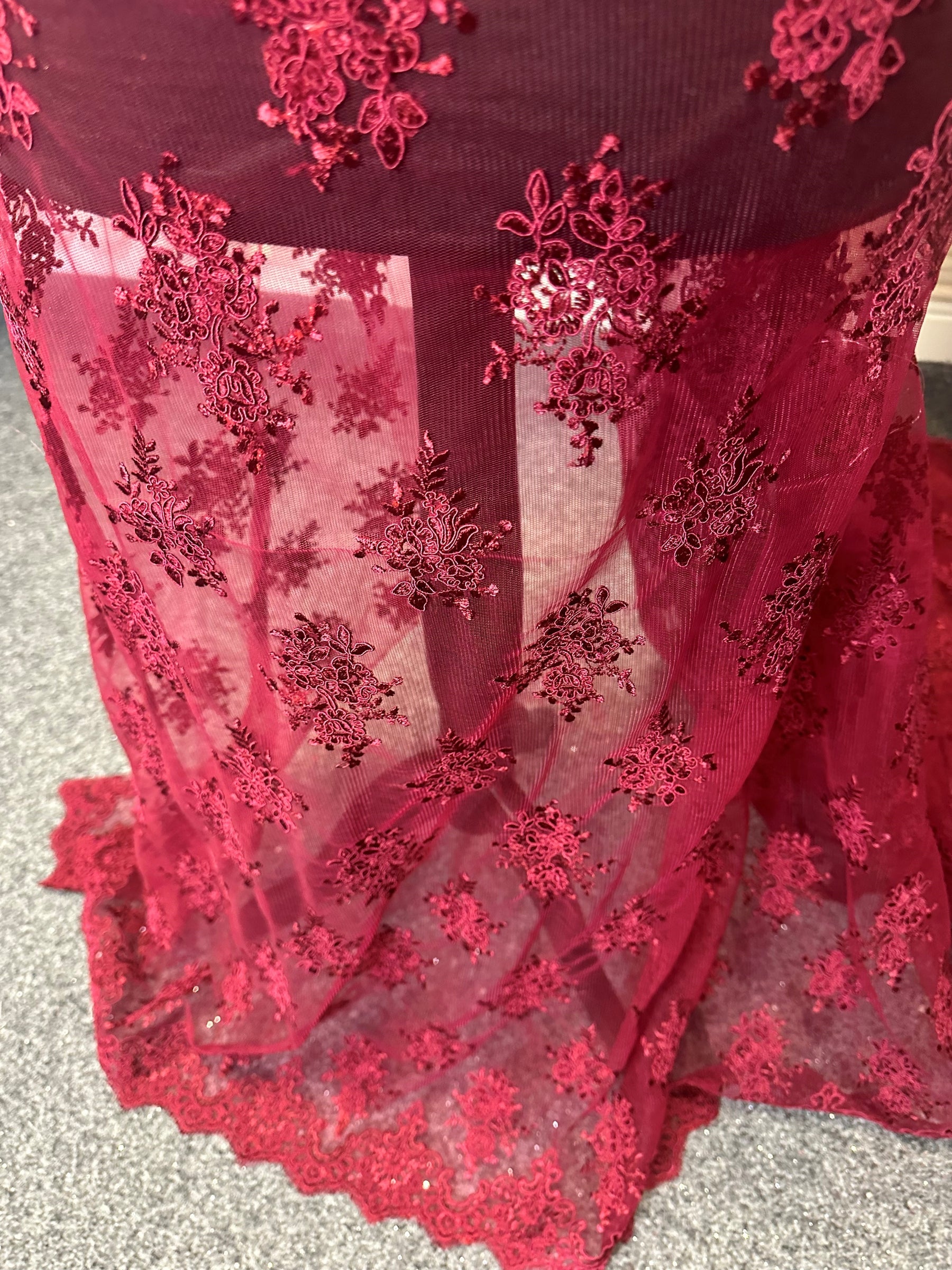 Wine Corded Lace - Janis