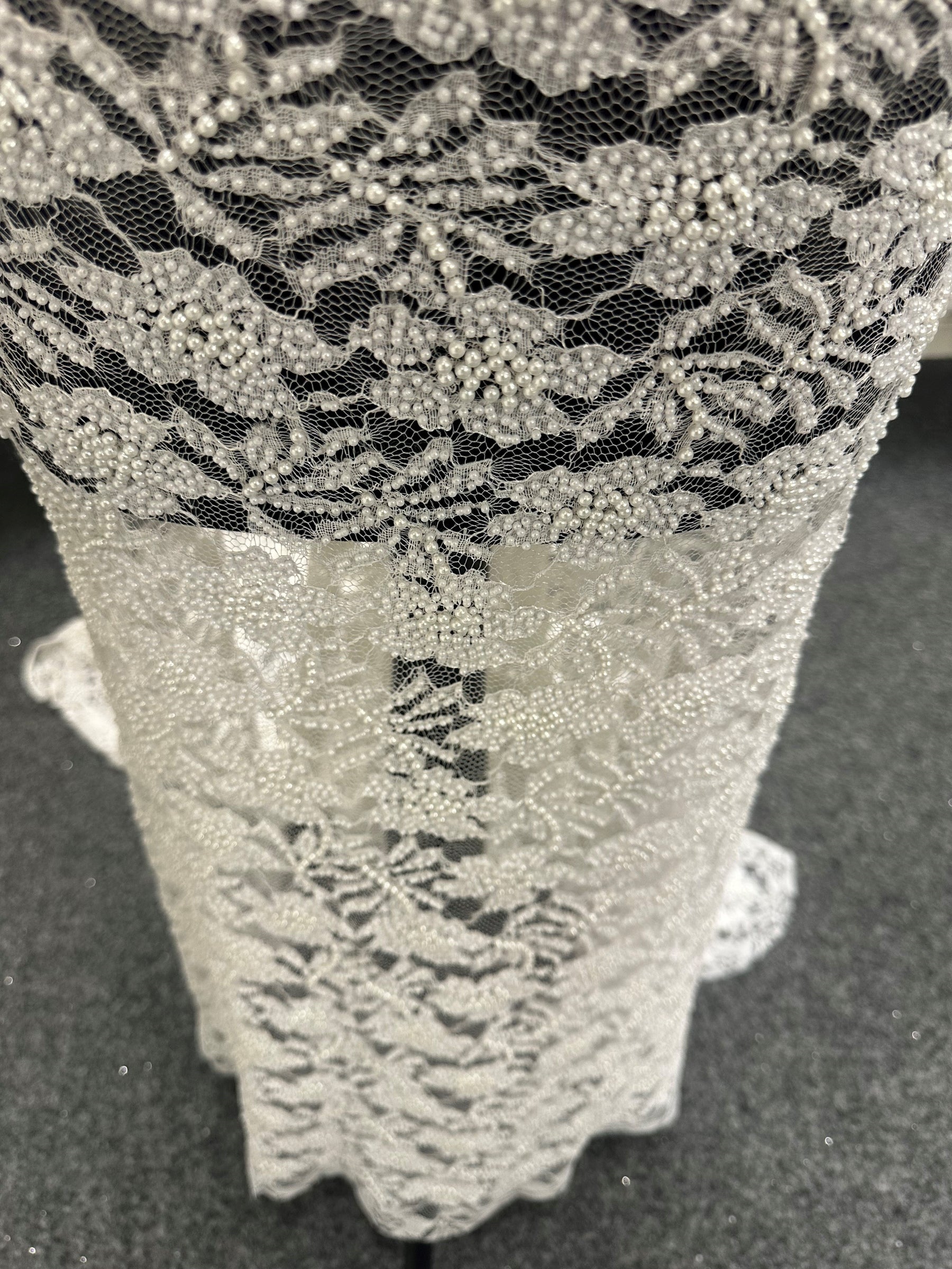 White Beaded Lace - Lucille