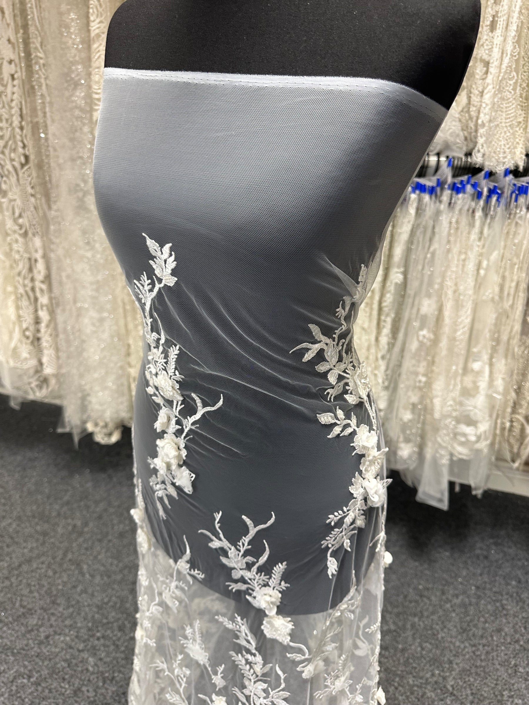 Ivory Embroidered 3D Lace - Abiona