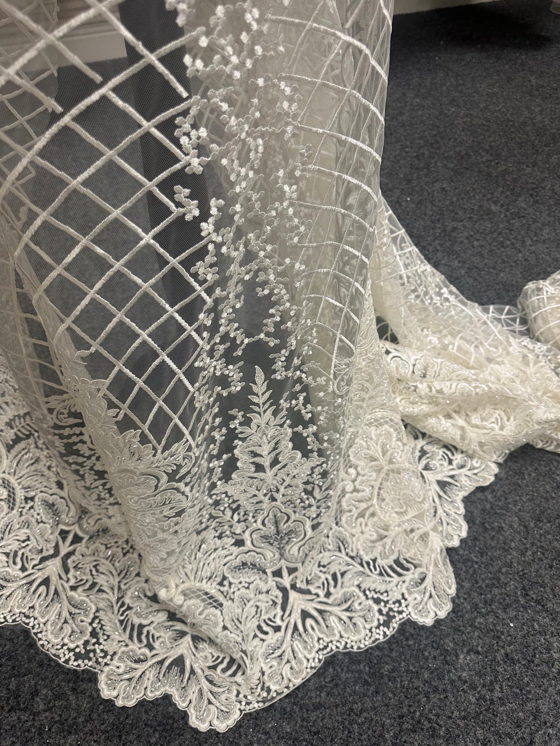 Ivory Embroidered Lace - Eunice