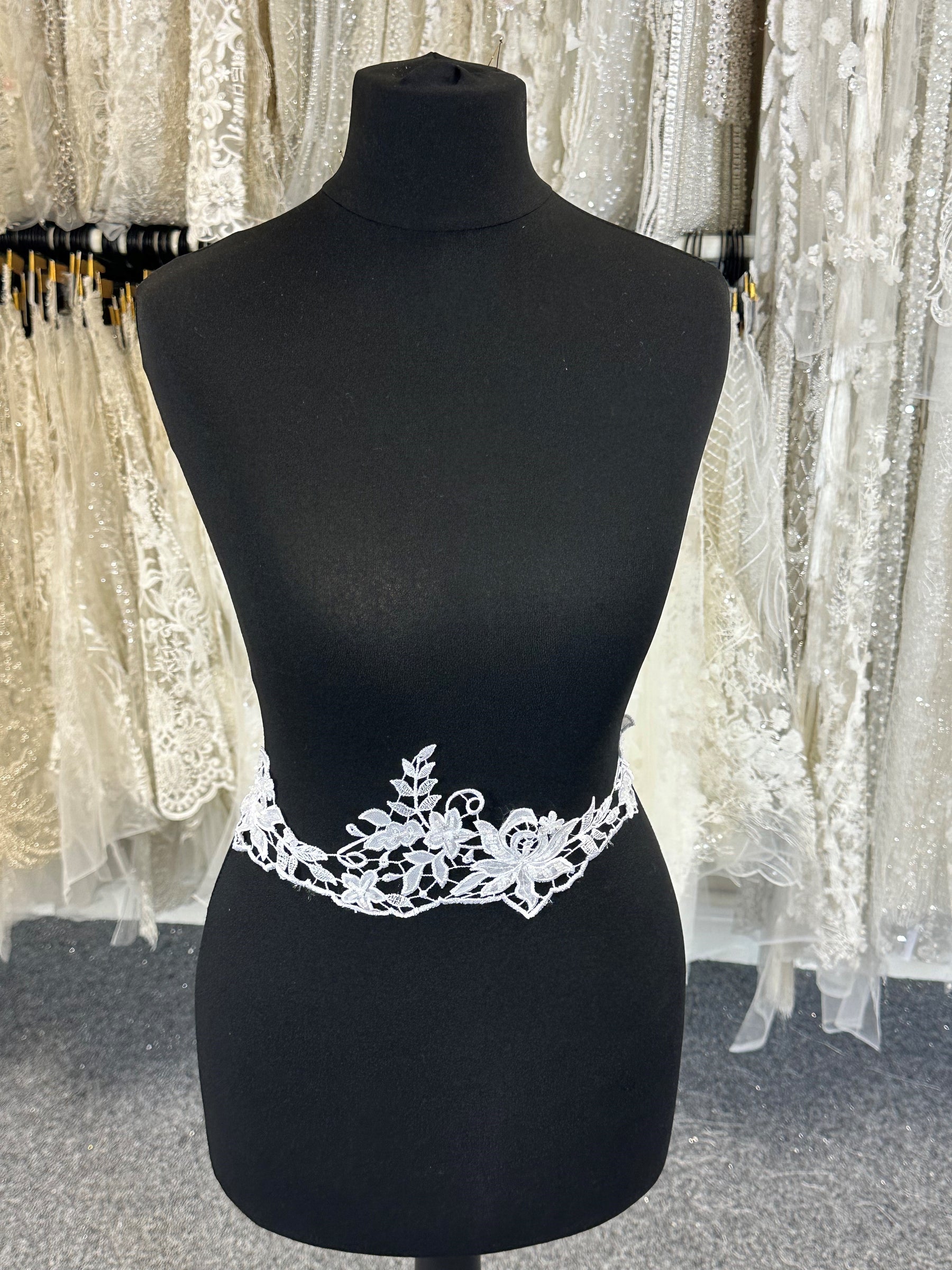 White Beaded Lace Trim - Kimberley