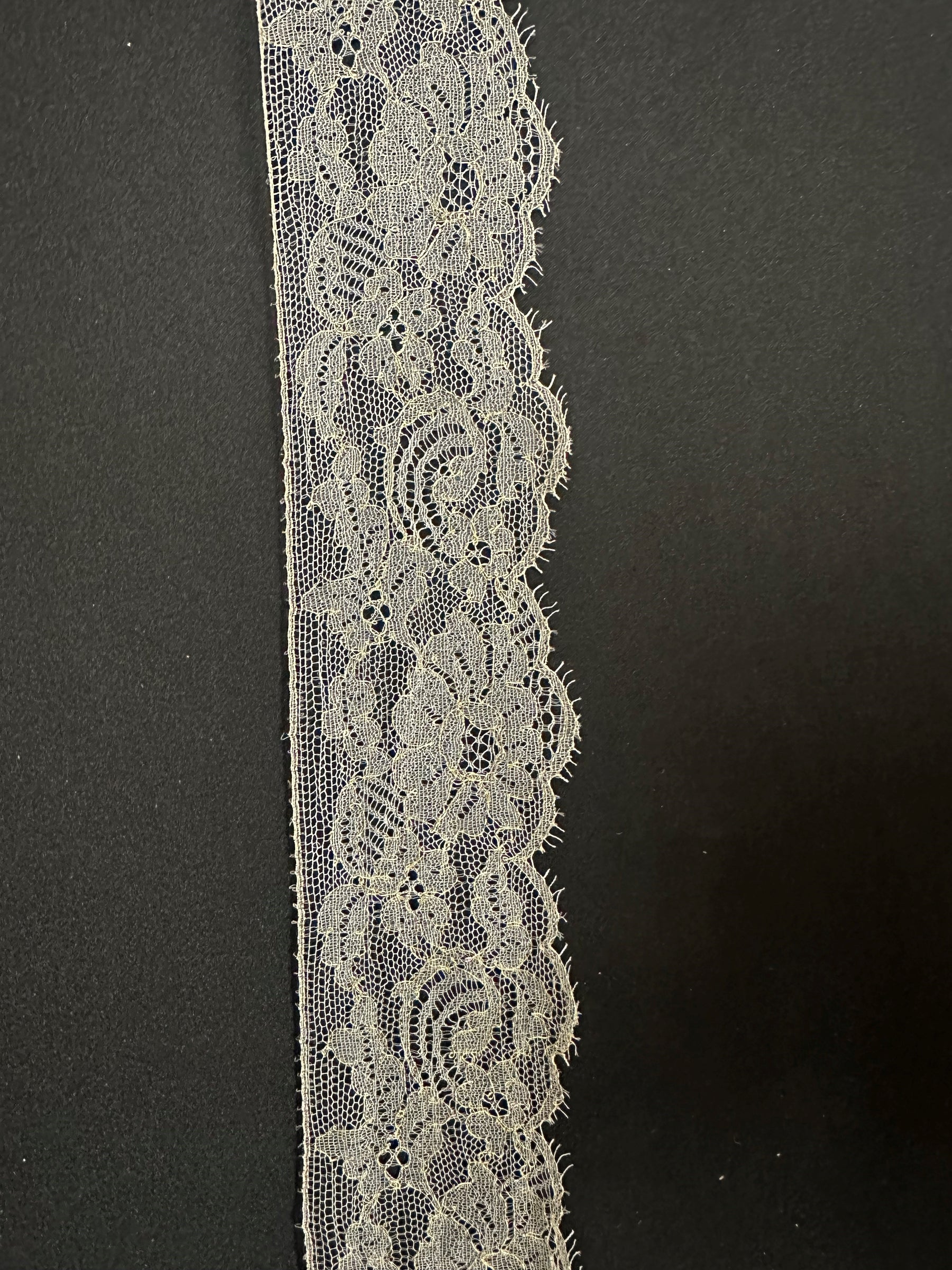 Ivory Chantilly Metallic Lace Trim - Priscilla