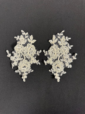 Ivory Beaded Lace Appliques - Sophia