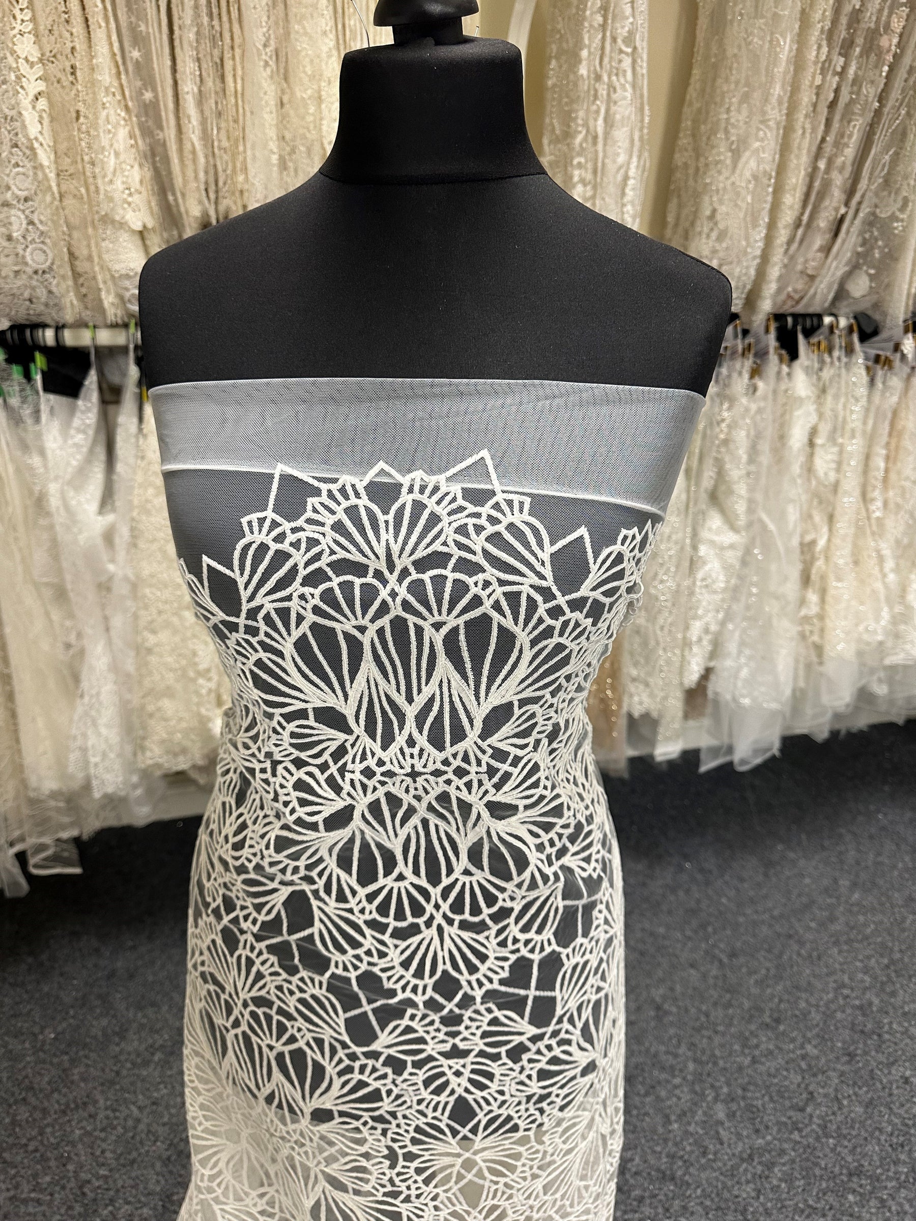 Ivory Embroidered Lace - Daria