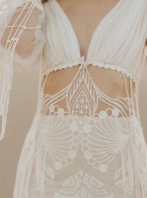 Ivory Embroidered Lace - Kasey