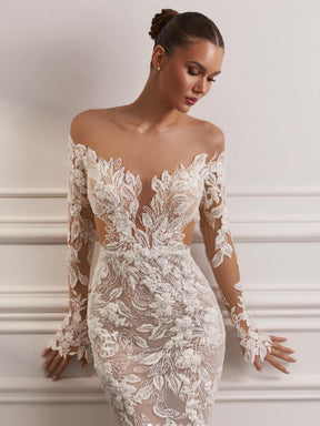 Ivory Beaded Embroidery Lace - Leonella