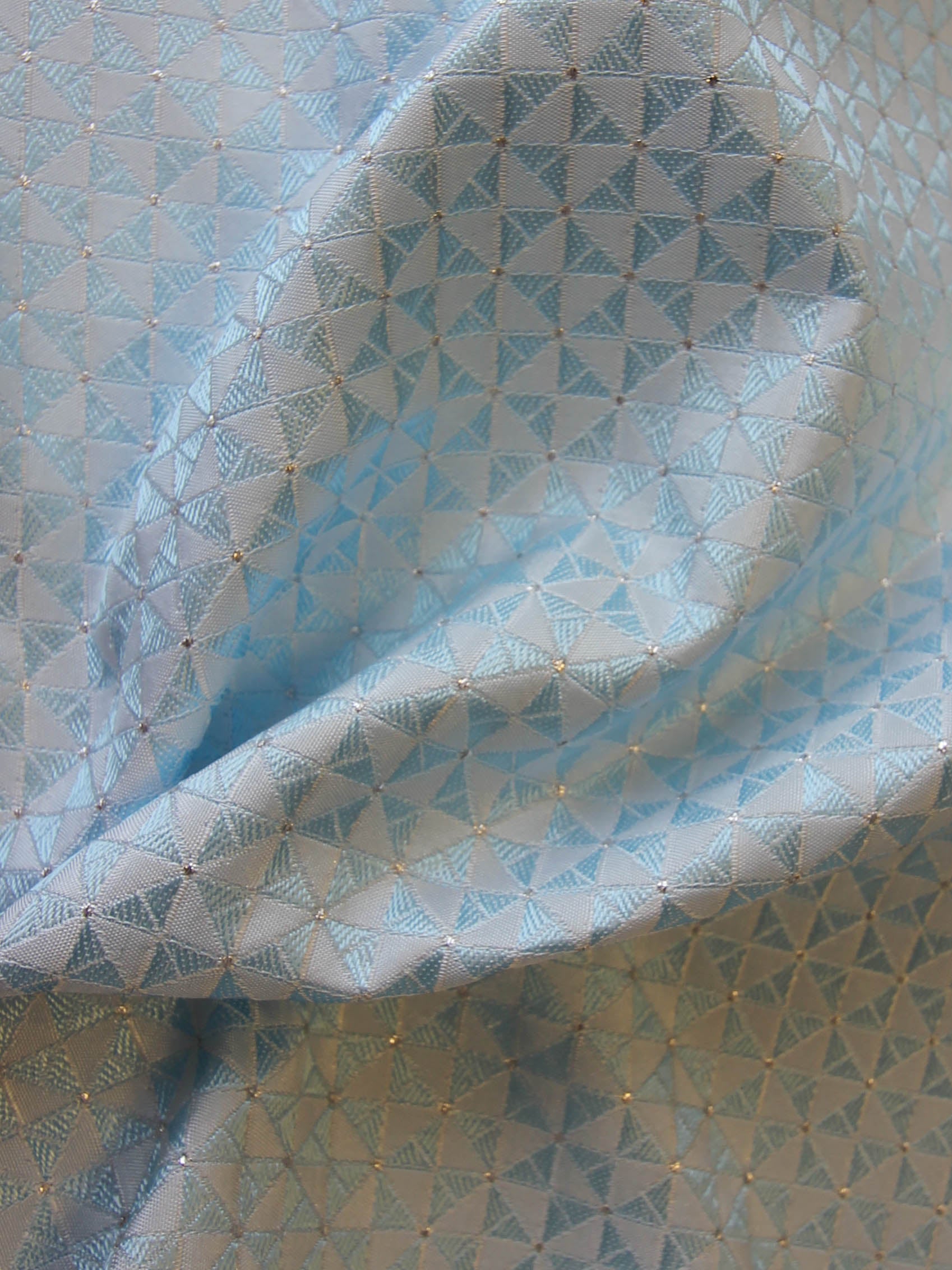 Ice Blue Jacquard Fabric - Hamburg