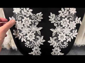 Ivory Sequinned Lace Appliques - Erica