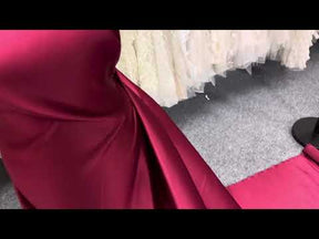 Burgundy Polyester Duchess Satin - Contessa