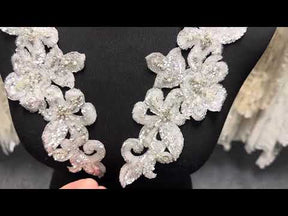 Ivory Sequinned Lace Appliques - Indiana