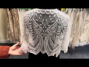 Ivory Beaded Bridal Cape - Rosheen