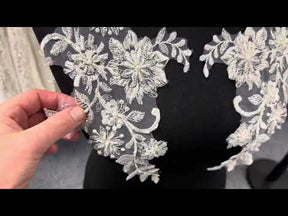 Ivory Beaded Lace Appliques - Savannah