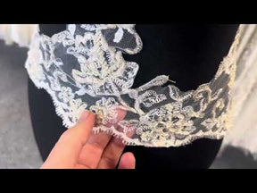 Champagne Beaded Lace Trim - Chloe