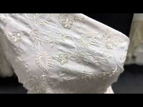 Ivory Embroidered Dupion – Delyth