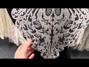 Ivory Corded Lace Applique - Peacock