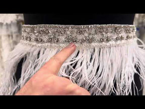 Crystal Feather Dress Trim - Treasure