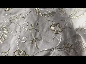 Ivory Embroidered Dupion – Delyth