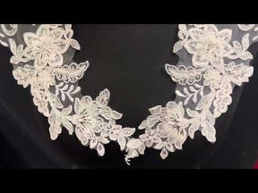 Ivory Beaded Lace Appliques - Annabelle