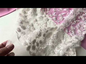 Ivory & Pink Embroidery Lace - Zillah