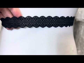 Navy Lace Trim - Beech