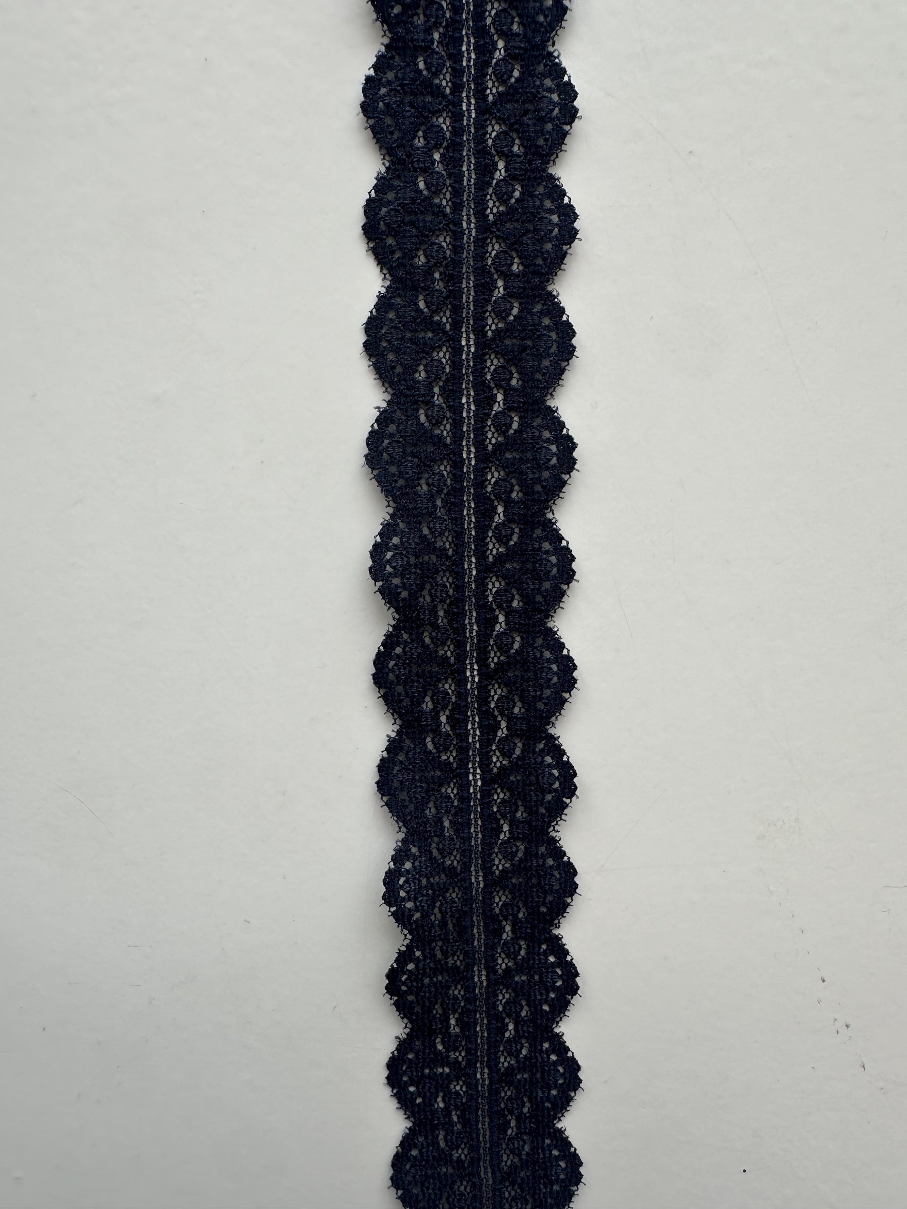 Navy Lace Trim - Beech