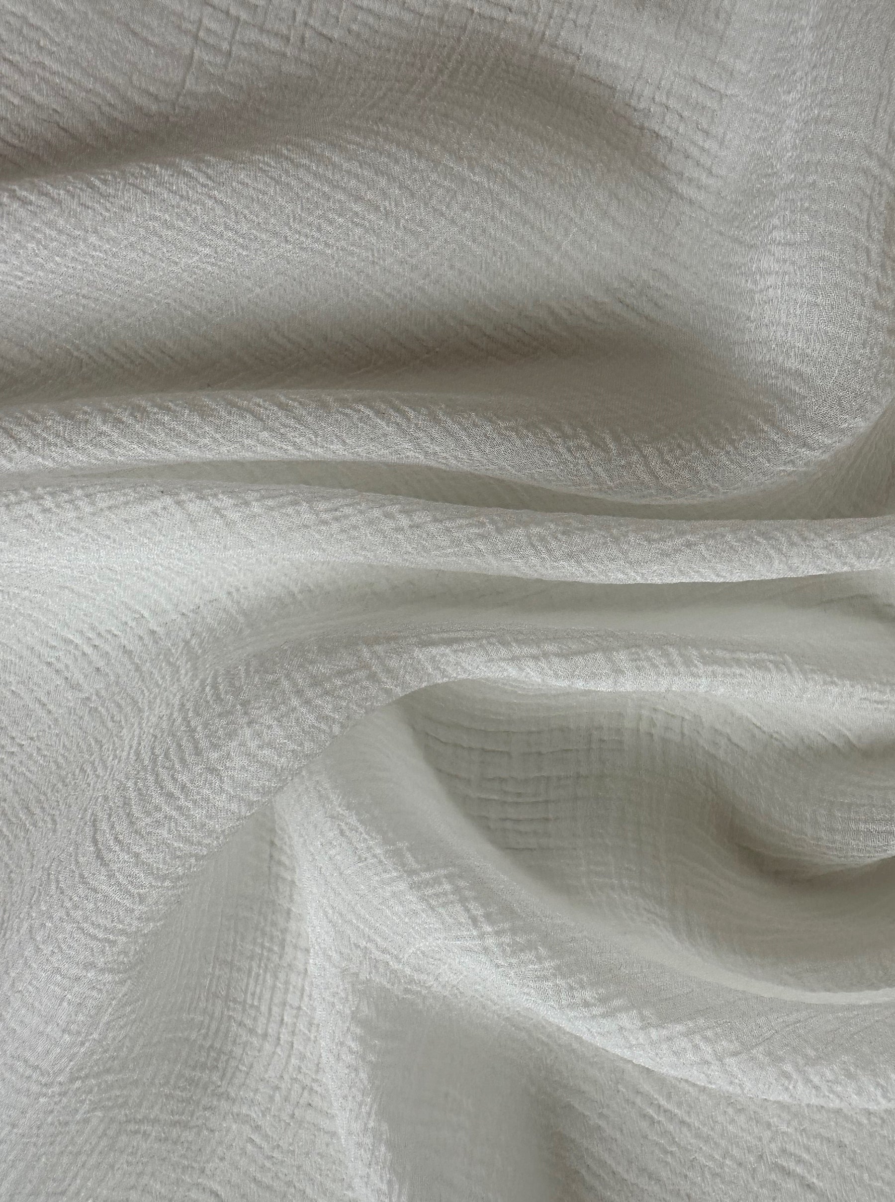 Ivory Embroidery Lace on Silk Fabric,crinkle Silk Chiffon Lace