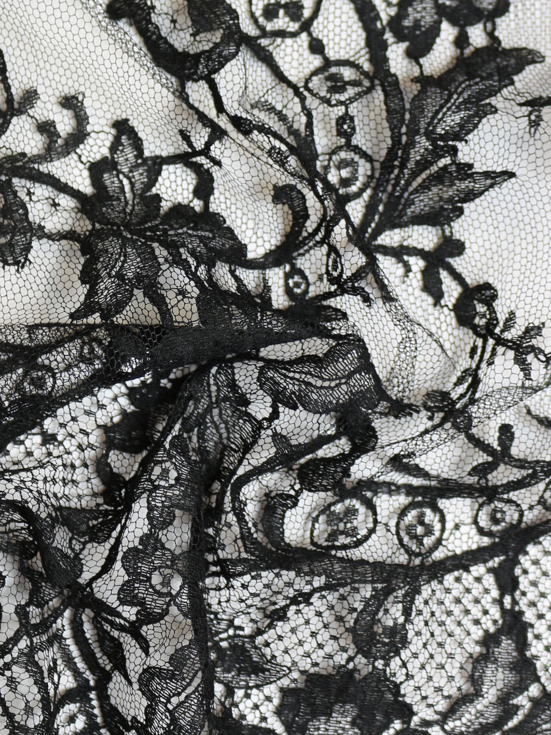 Black lace fabric