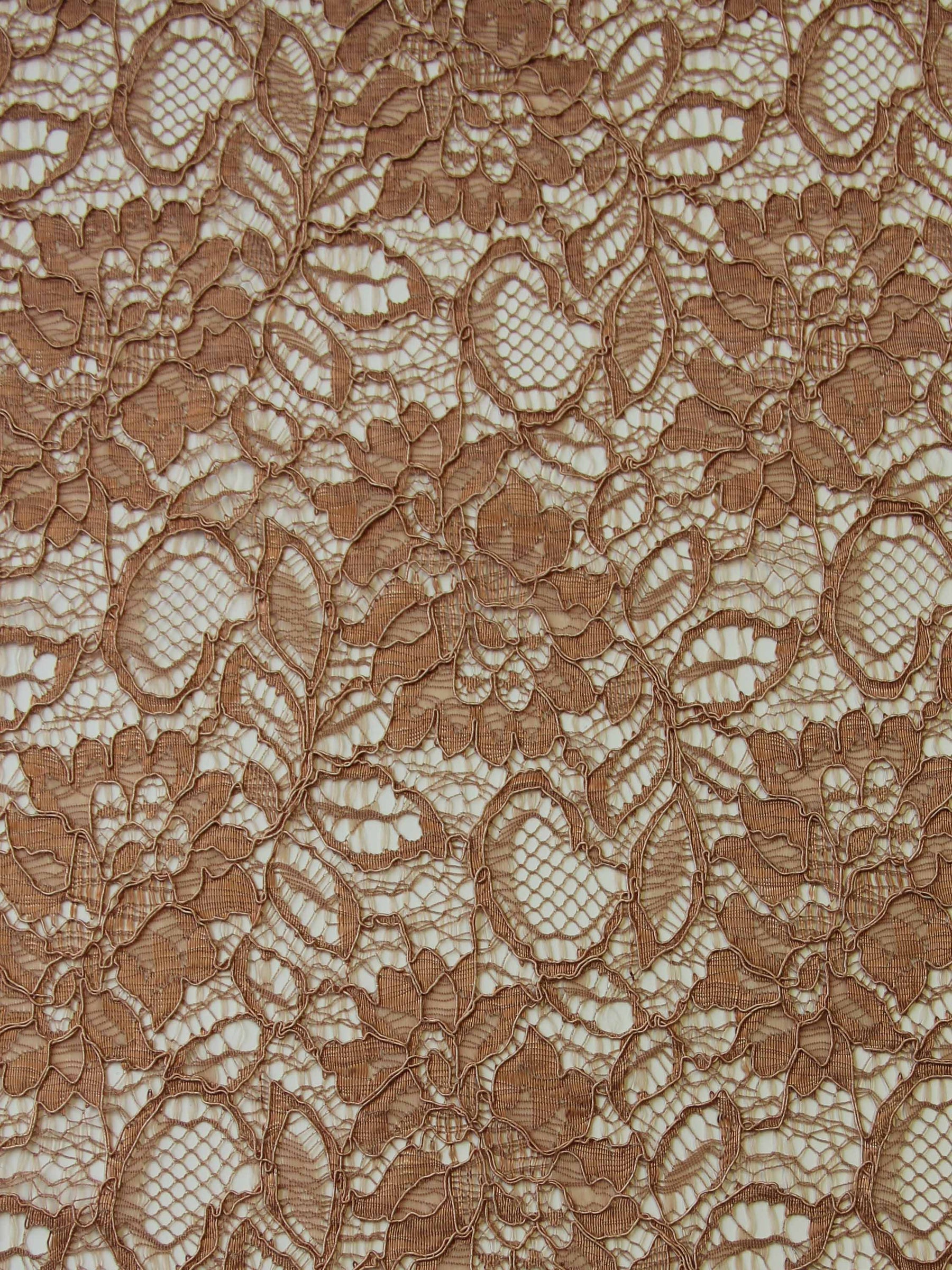 Nylon Corded Soft Cream Lace Fabric