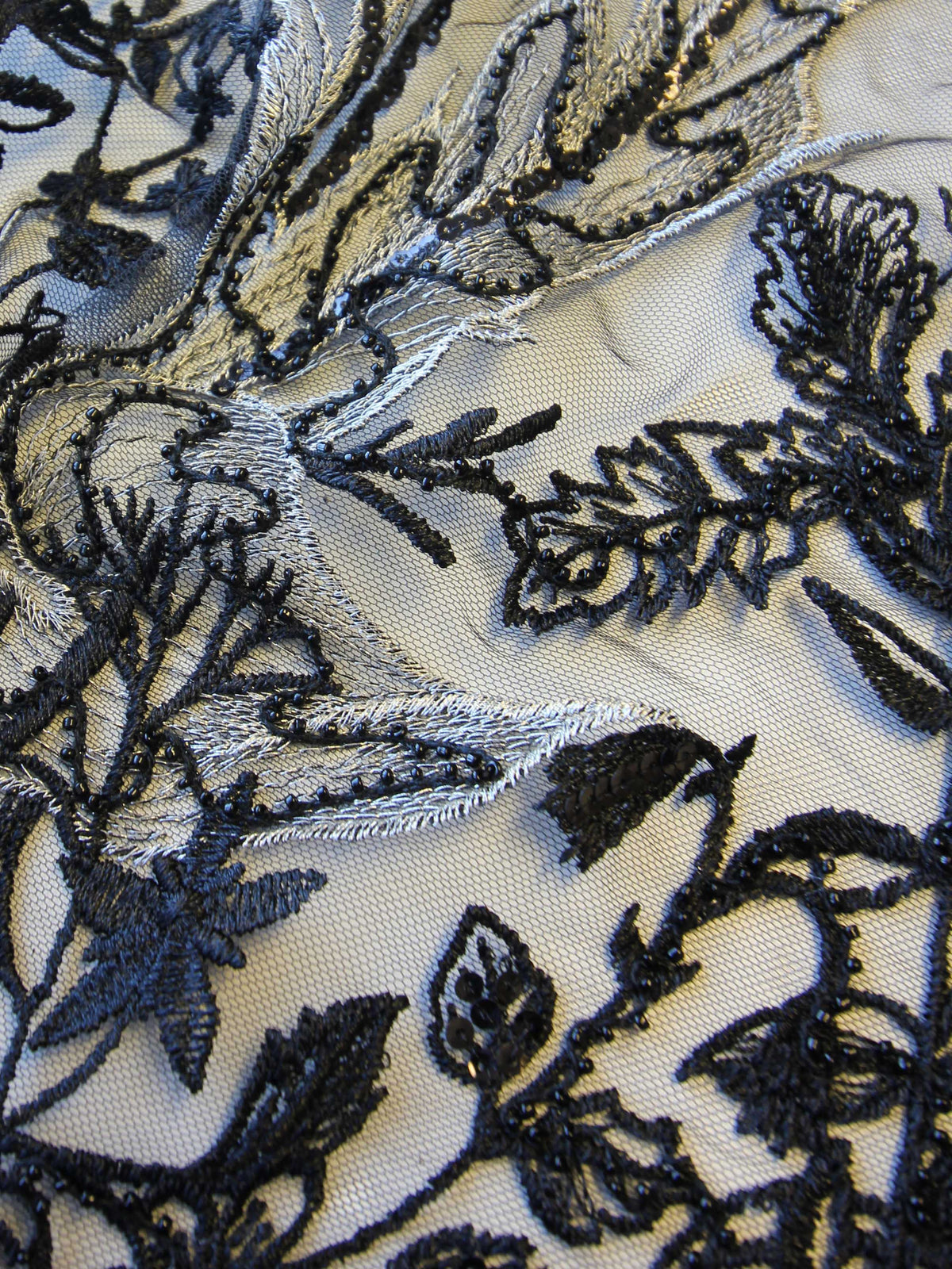 Embroidery Beaded Black Lace Fabric for Dress Handmade Diy Material –  loveangeldress