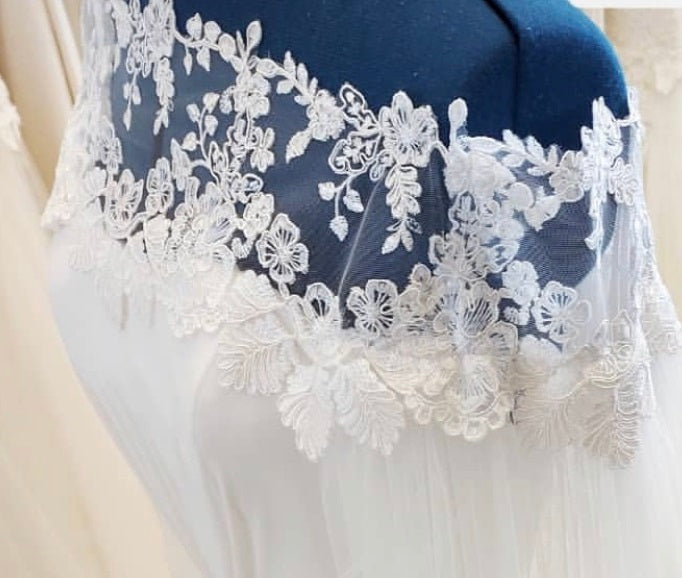 White bridal lace trim - Lace trim - lace fabric from