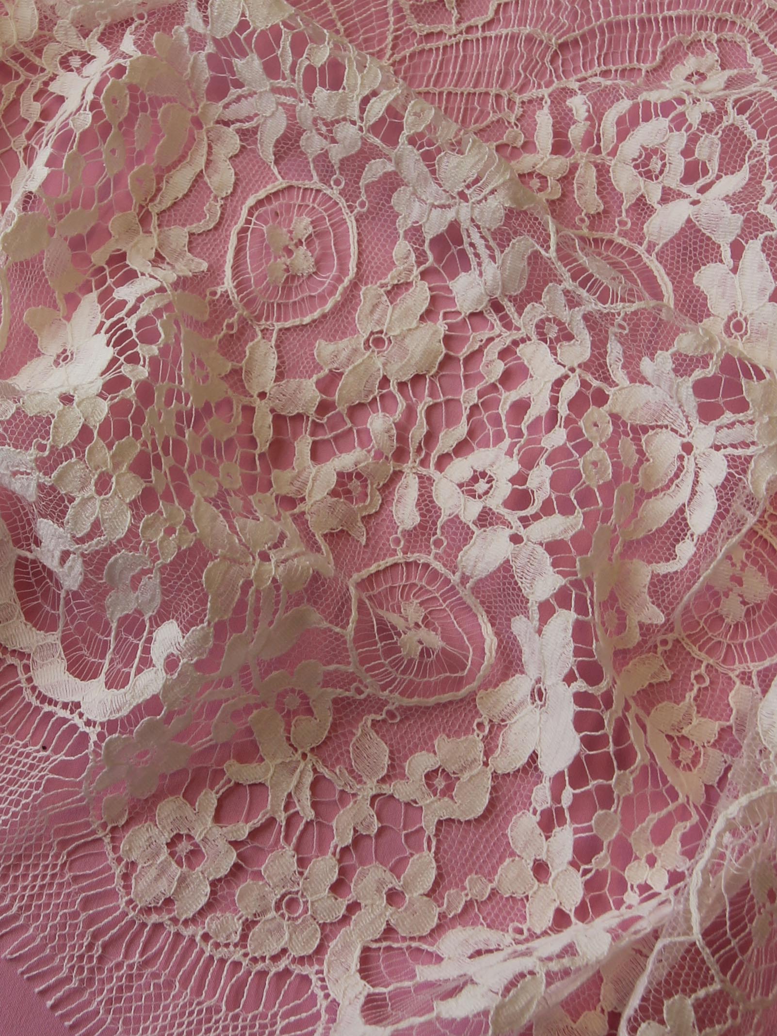 Beaded bridal lace fabric ivory - SARTOR BOHEMIA
