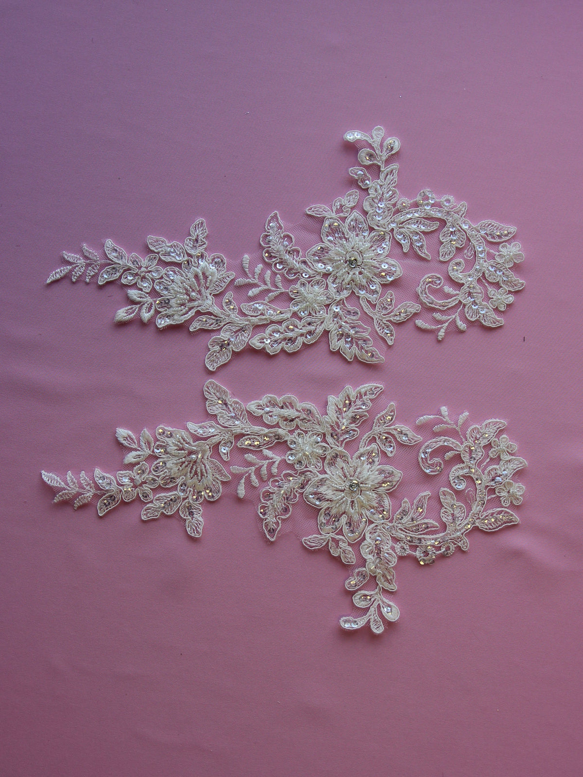 Matching Monique Embroidered Lace Applique (SOLD AS A PAIR)