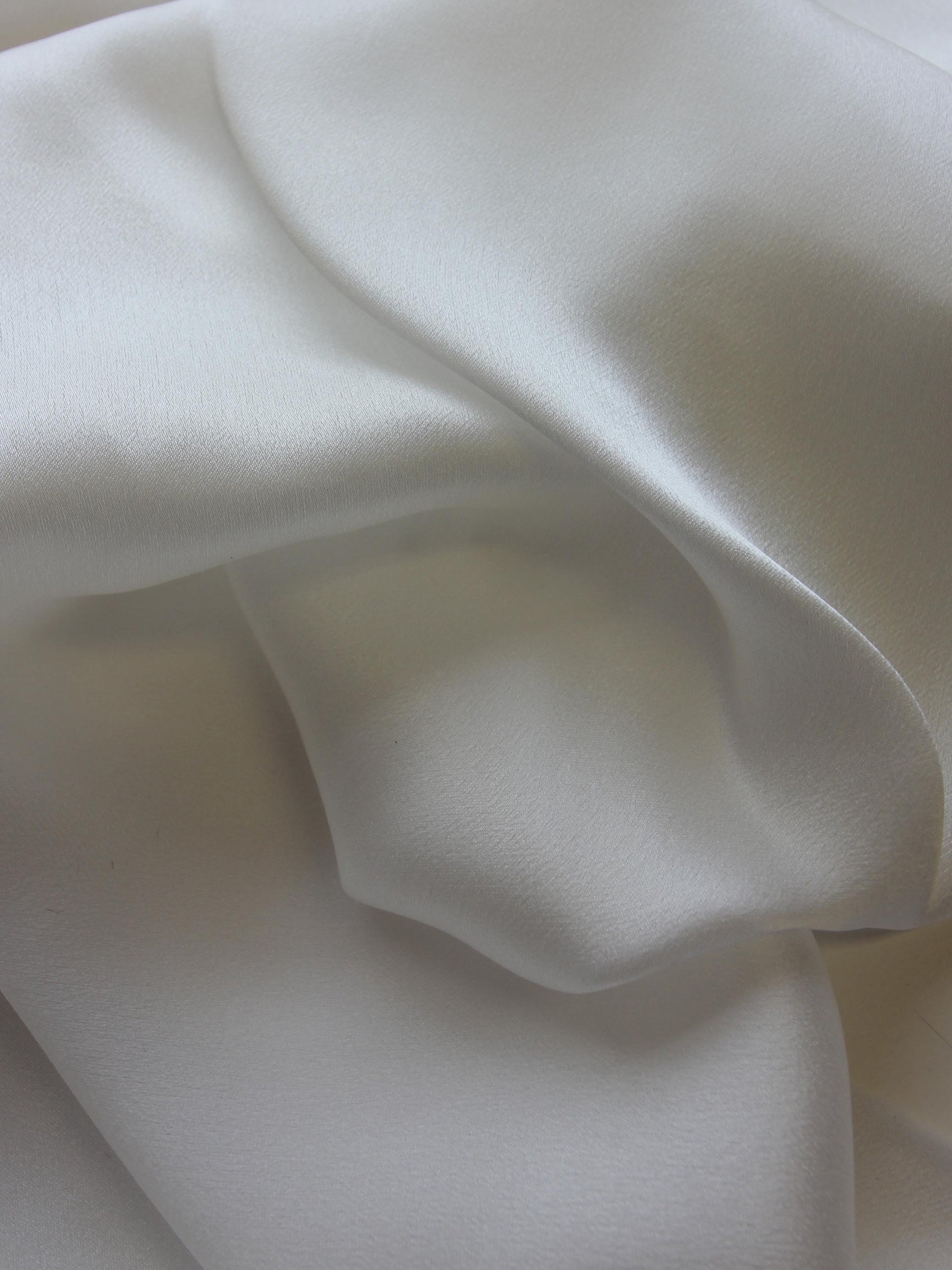 Silk Satin Chiffon - Silk White