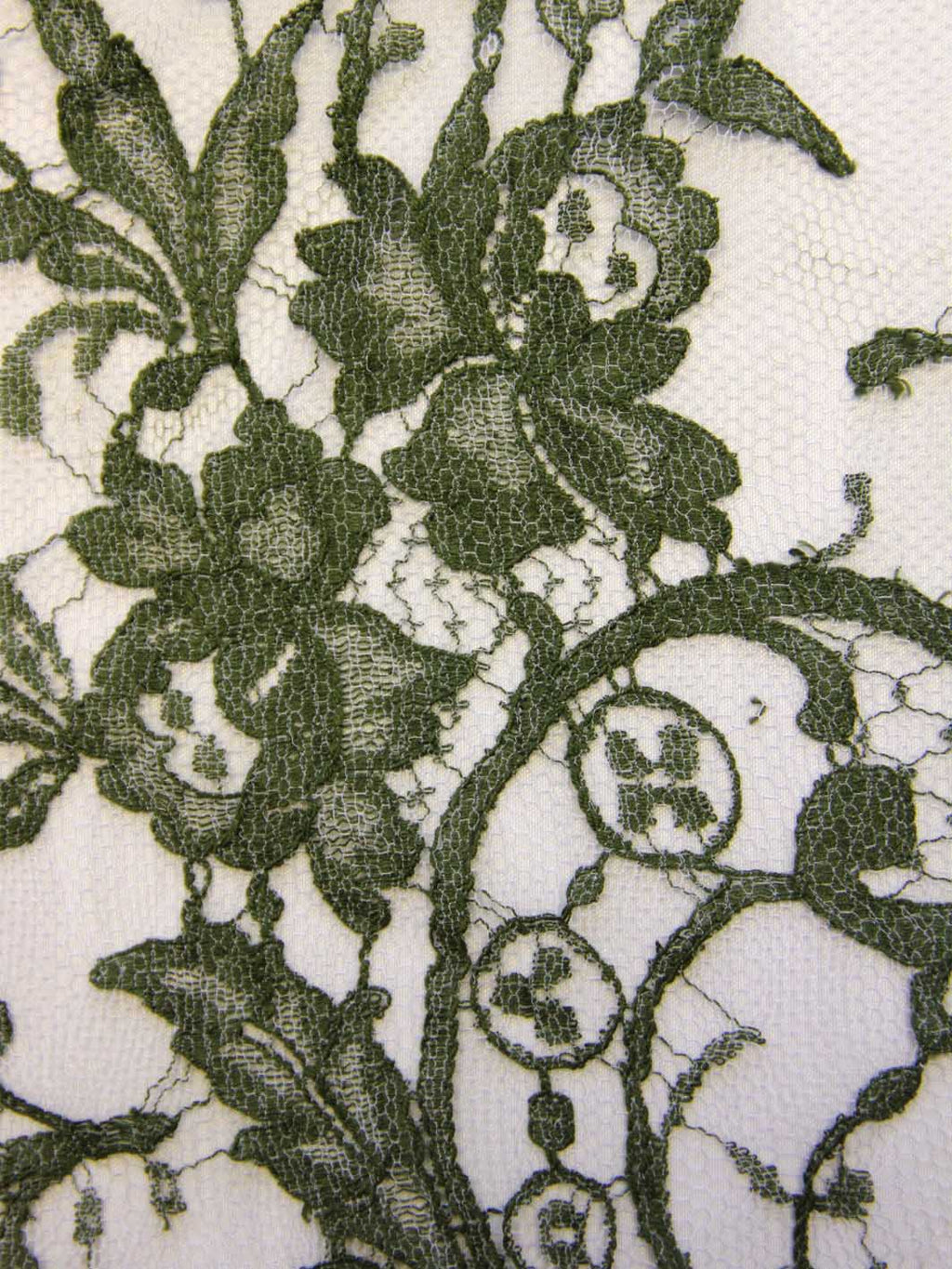 2023 Olive Green Lace Cotton Floral