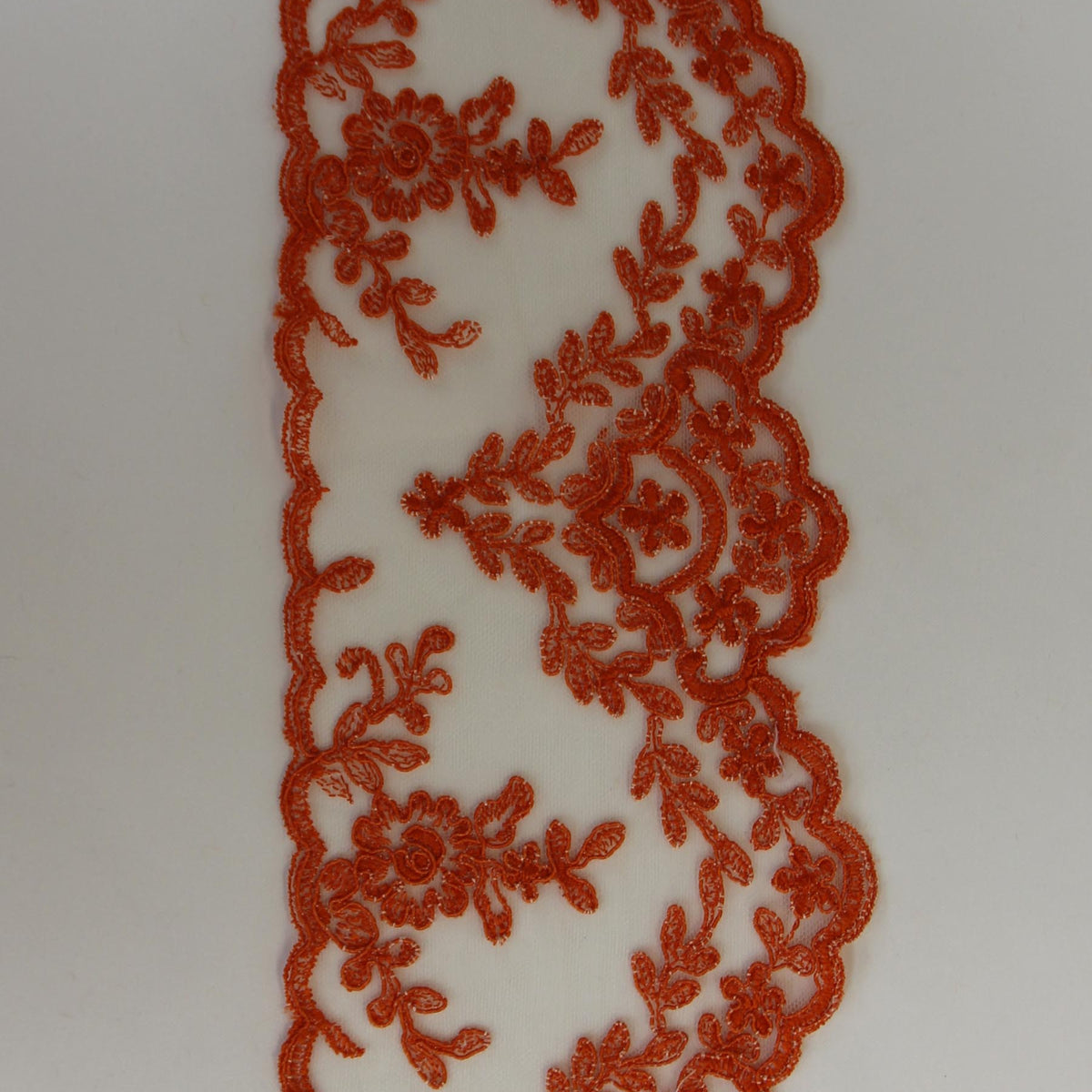 Embroidered Orange Lace