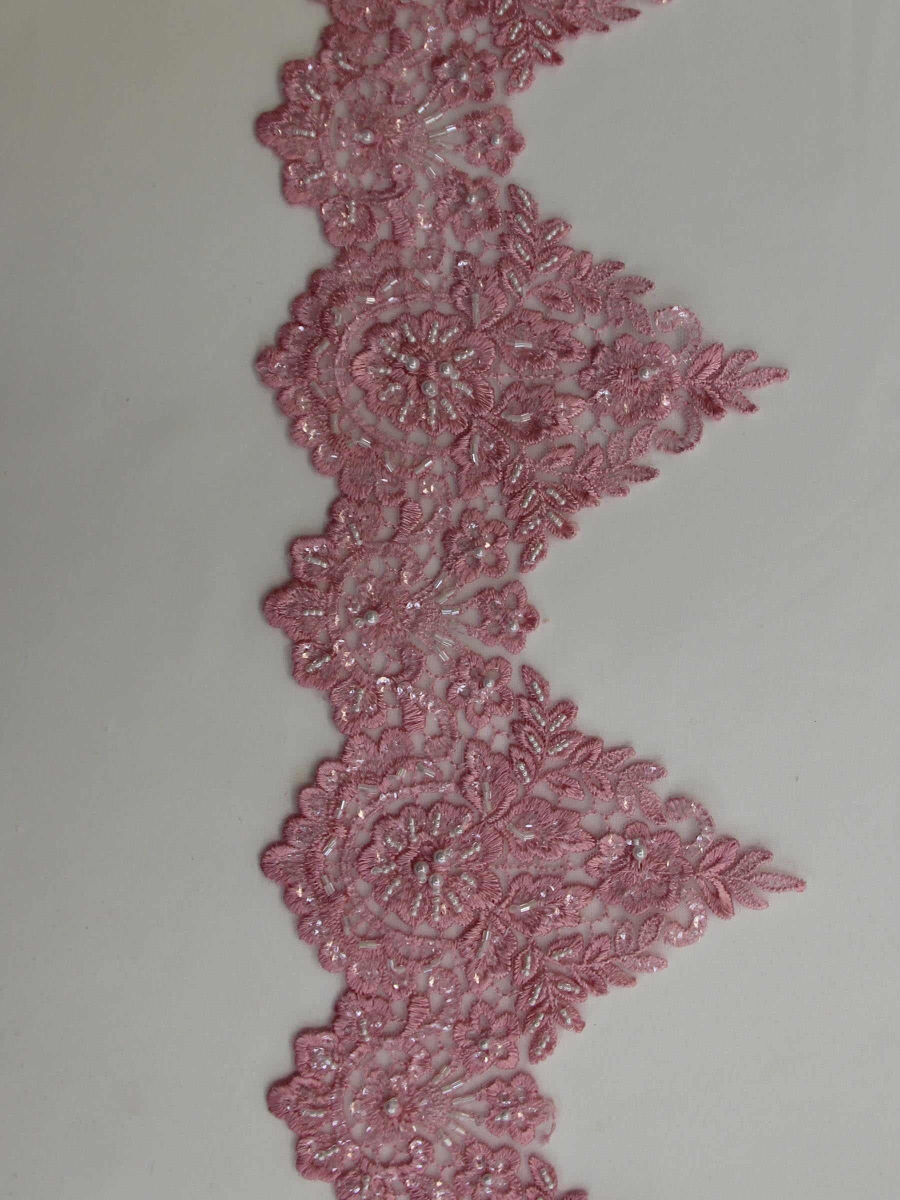 Peony Pink Lace Trim - Hazel