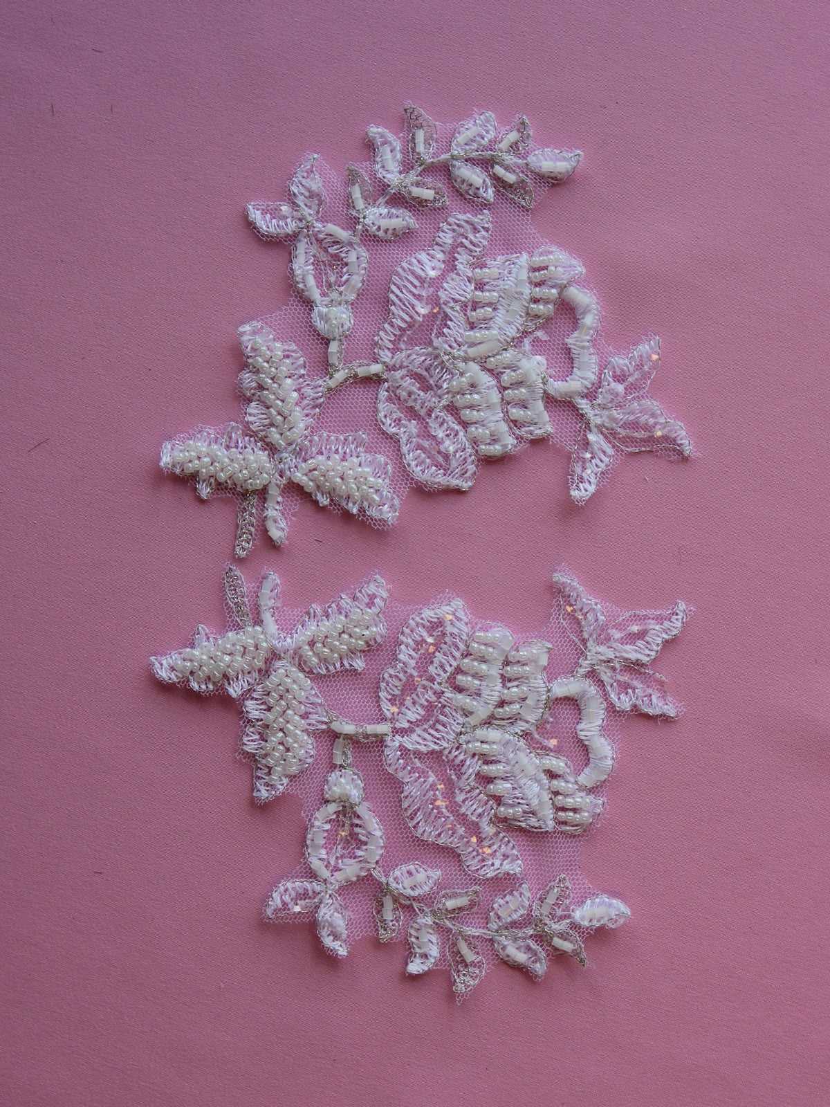 Matching Monique Embroidered Lace Applique (SOLD AS A PAIR)
